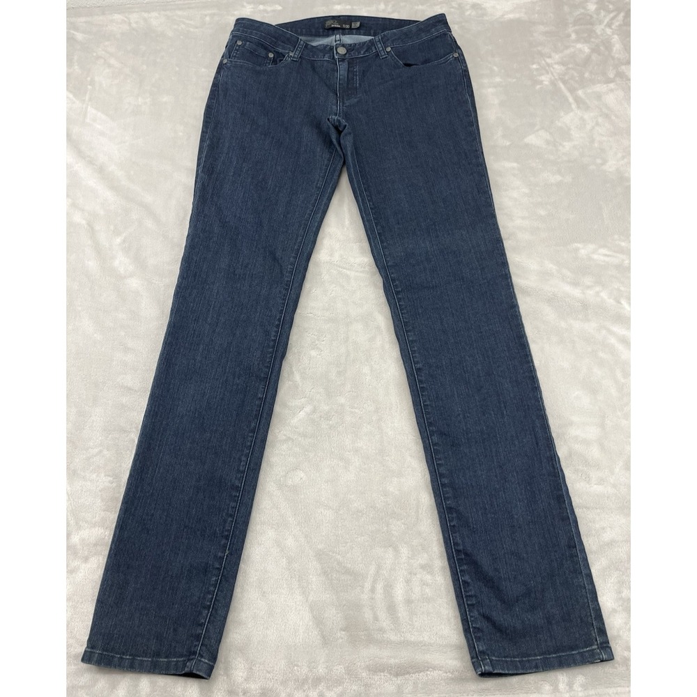 Prana Jean Women 10/30 Blue Kara Denim Skinny Stretch Low Rise Slim Fit Preppy